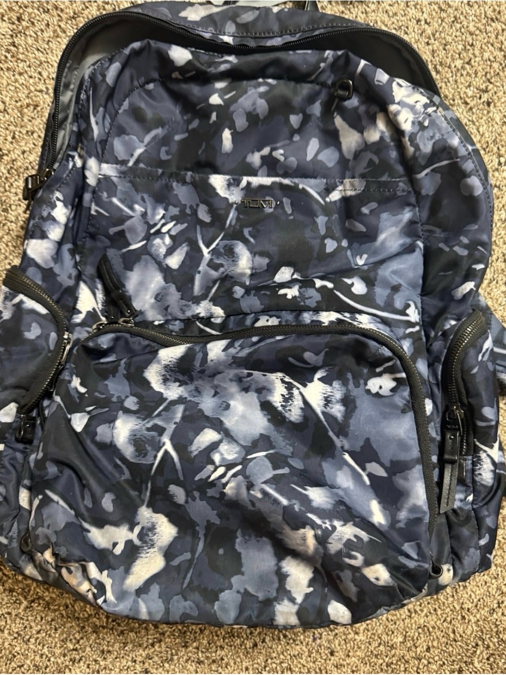 Tumi Men's Navy Gray Camouflage Backpack